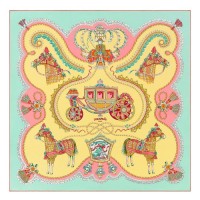 Hermes Soufre Paperoles Silk Twill Scarf