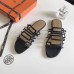 Hermes Olympe Sandals In Black Nappa Leather