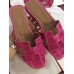 Hermes Rose Red Crocodile Oran Sandals