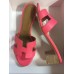Hermes Rose Lipstick Epsom Oasis Sandals