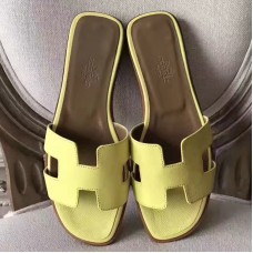 Hermes Oran Sandals In Soufre Epsom Leather