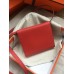 Hermes Red Clic 16 Wallet With Strap