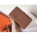 Hermes Bicolor Dogon Duo Wallet In Brown/Orange Leather