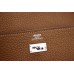 Hermes Kelly Longue Wallet In Brown Clemence Leather