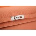 Hermes Kelly Longue Wallet In Crevette Clemence Leather