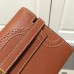 Hermes Kelly Ghillies Wallet In Brown Swift Leather