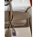 Hermes Birkin 35 Handmade Bag In Toile & Taupe Clemence Leather