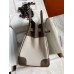 Hermes Birkin 35 Handmade Bag In Toile & Taupe Clemence Leather