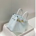Hermes Birkin 30cm Bag In Blue Brume Clemence Leather