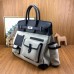 Hermes HAC Cargo Birkin 40 Handmade Bag in Toile with Black Leather
