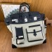 Hermes HAC Cargo Birkin 40 Handmade Bag in Toile with Black Leather