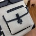 Hermes HAC Cargo Birkin 40 Handmade Bag in Toile with Black Leather
