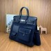 Hermes HAC Cargo Birkin 40 Handmade Bag in Blue Nuit Toile