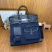 Hermes HAC Cargo Birkin 40 Handmade Bag in Blue Nuit Toile