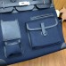Hermes HAC Cargo Birkin 40 Handmade Bag in Blue Nuit Toile