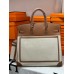 Hermes HAC Cargo Birkin 40 Handmade Bag in Toile with Gold Leather