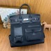 Hermes HAC Cargo Birkin 40 Handmade Bag in Black Toile