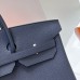 Hermes Navy Blue Clemence Birkin 40cm Handmade Bag