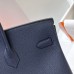 Hermes Navy Blue Clemence Birkin 40cm Handmade Bag