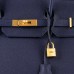 Hermes Navy Blue Clemence Birkin 40cm Handmade Bag