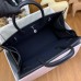 Hermes Birkin à l’envers 35 Bag in Black Clemence Leather and Canvas