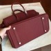 Hermes Bordeaux Clemence Birkin 40cm Handmade Bag