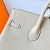 Hermes Birkin 25 Retourne Handmade Bag In Craie Clemence Leather