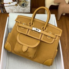 Hermes Birkin Cargo 25 Bag in Sesame Toile and Swift Leather