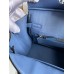 Hermes Birkin 25 Retourne Handmade Bag In Blue Agate Epsom Calfskin