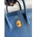 Hermes Birkin 25 Retourne Handmade Bag In Deep Blue Swift Calfskin