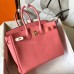 Hermes Birkin 25 Handmade Bag In Rose Lipstick Swift Leather