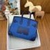 Hermes Birkin Cargo 25 Bag in Blue Toile and Navy Blue Swift Leather