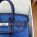 Hermes Birkin Cargo 25 Bag in Blue Toile and Navy Blue Swift Leather