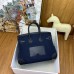 Hermes Birkin Cargo 25 Bag in Blue Toile and Black Swift Leather