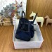 Hermes Birkin Cargo 25 Bag in Blue Toile and Black Swift Leather