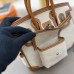 Hermes Birkin Cargo 25 Bag in Ecru Toile and Gold Swift Leather