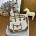 Hermes Birkin Cargo 25 Bag in Ecru Toile and Gold Swift Leather