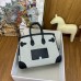 Hermes Birkin Cargo 25 Bag in Ecru Toile and Black Swift Leather