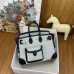 Hermes Birkin Cargo 25 Bag in Ecru Toile and Black Swift Leather