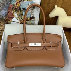 Hermes Shoulder Birkin Light 29 Bag in Gold Swift Calfskin