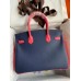 Hermes HSS Birkin 30 Bicolor Bag in Blue Saphir and Rose Lipstick Epsom Calfskin