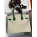 Hermes HSS Birkin 30 Bicolor Bag in Craie and Malachite Epsom Calfskin