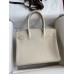 Hermes Birkin 35CM Retourne Handmade Bag In Craie Clemence Leather