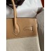 Hermes Birkin 30 Handmade Bag In Toile & Chai Epsom Leather