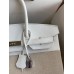 Hermes Birkin 35 Handmade Bag In Toile & White Clemence Leather