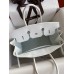 Hermes Birkin 35 Handmade Bag In Toile & White Clemence Leather