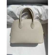 Hermes Bolide 1923 Mini Handmade Bag In Craie Chevre Mysore Leather