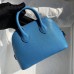 Hermes Bolide 1923 Mini Handmade Bag In Blue Frida Chevre Mysore Leather