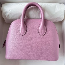 Hermes Bolide 1923 Mini Handmade Bag In Mauve Sylvestre Chevre Mysore Leather