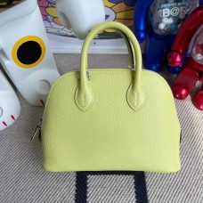 Hermes Bolide 1923 Mini Handmade Bag In Jaune Bourgeon Chevre Mysore Leather